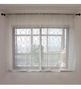 Modern tulle curtains with geometric lines