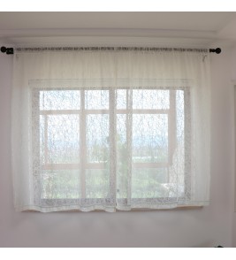 Natural bird's nest jacquard pattern tulle curtain