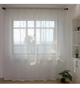 Simple white tulle curtains