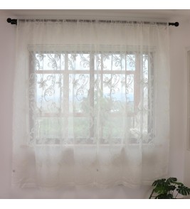 White Lotus Pattern Gauze Curtain